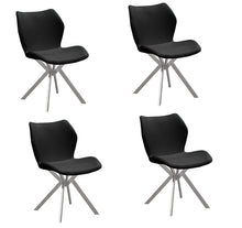 Load image into Gallery viewer, Upholstered Dining Side Chairs (Set of 4) - Black / Silver

