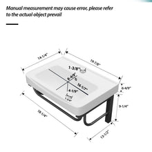 Load image into Gallery viewer, Wall Mounted Rectangular Bathroom Sink With 304 Stainless Steel Towel Bar &amp; Overflow - White
