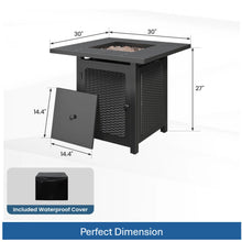 Load image into Gallery viewer, Outdoor 2 In 1 Propane Fire Pit Table With Dual Burners, Lava Rocks And Waterproof Cover - Black
