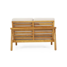 Load image into Gallery viewer, 2 Piece Seating Group with Cushions, Teak + Silver + Beige
