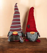 Load image into Gallery viewer, Fabric Christmas Sitting Gnome Tabletop Sculpture - Red
