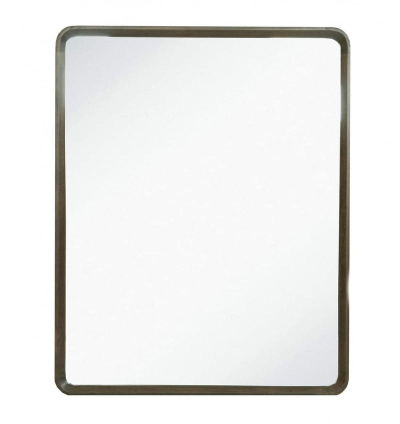39" Solid Framed Accent Mirror - Dark Brown