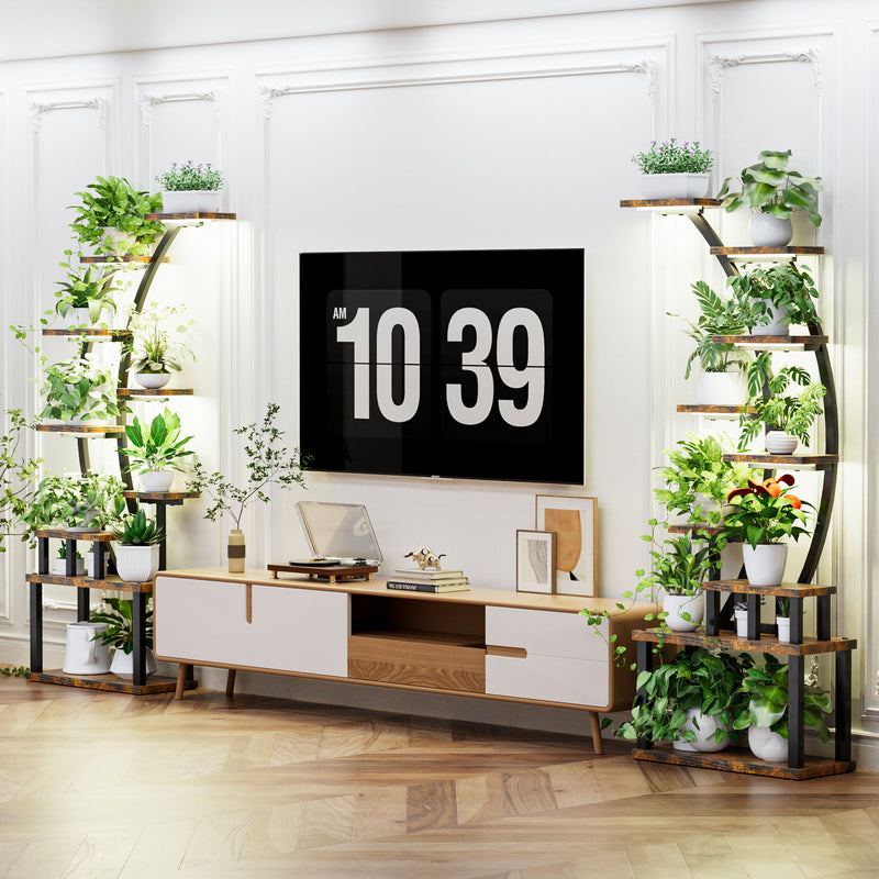 9 Tiered Indoor Plant Stand With 5 Adjustable Grow Lights