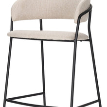 Load image into Gallery viewer, Fabric And Metal Bar Height Bar Chair - Cream / Black
