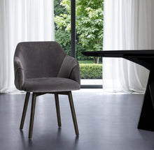 Load image into Gallery viewer, Upholstered Fabric Dining Room Arm Chair - Gray
