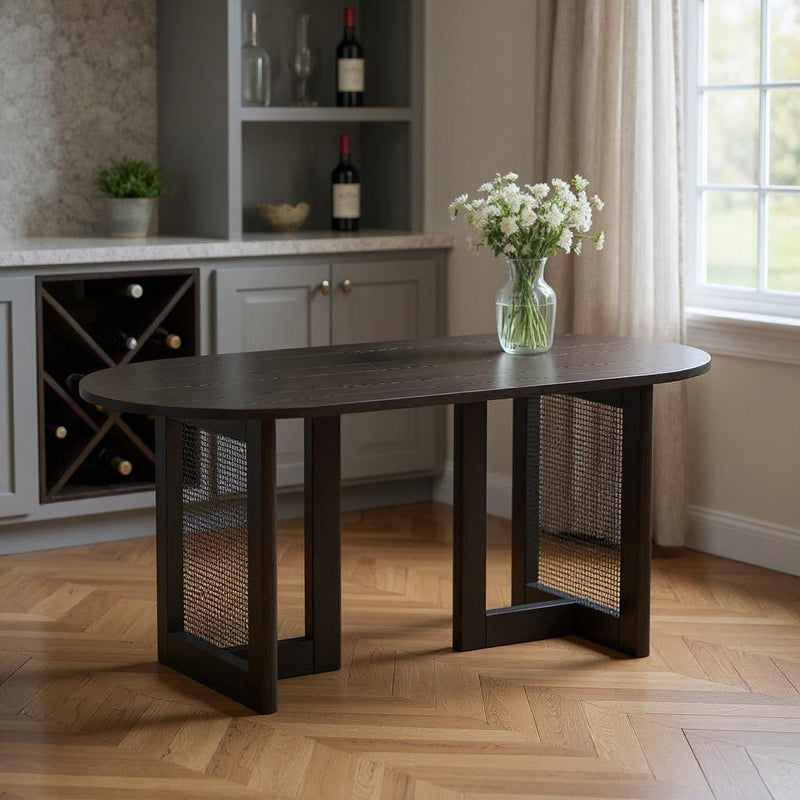 Wood Oval Bar Table (712248) - Black