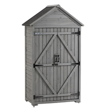 Load image into Gallery viewer, Outdoor Storage Cabinet, Garden Wood Tool Shed, Outside Wooden Shed Closet With Shelves And Latch For Yard
