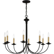 Load image into Gallery viewer, Eight Light Metal Dimmable Chandelier With Shades - Black
