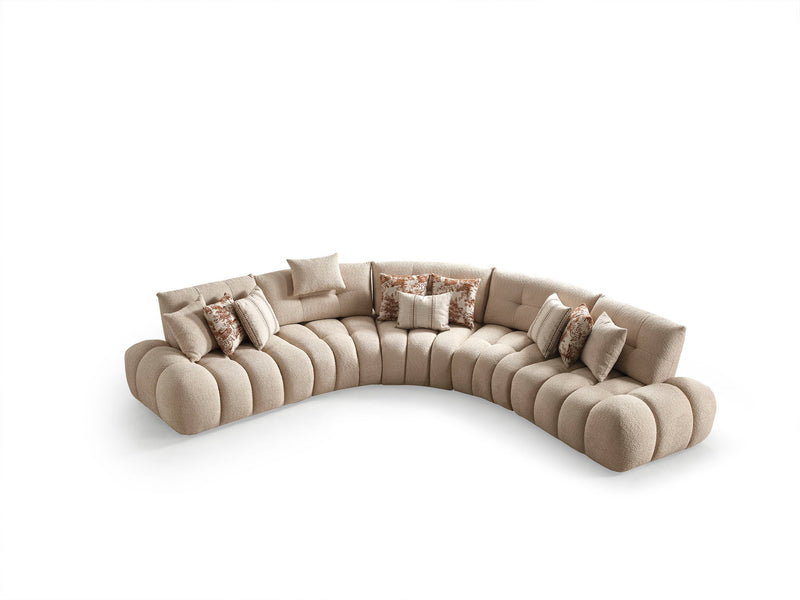 Boucle L Shaped Sectional - Taupe
