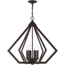 Load image into Gallery viewer, 25" Six-Light Dimmable Chandelier With Shades - Bronze
