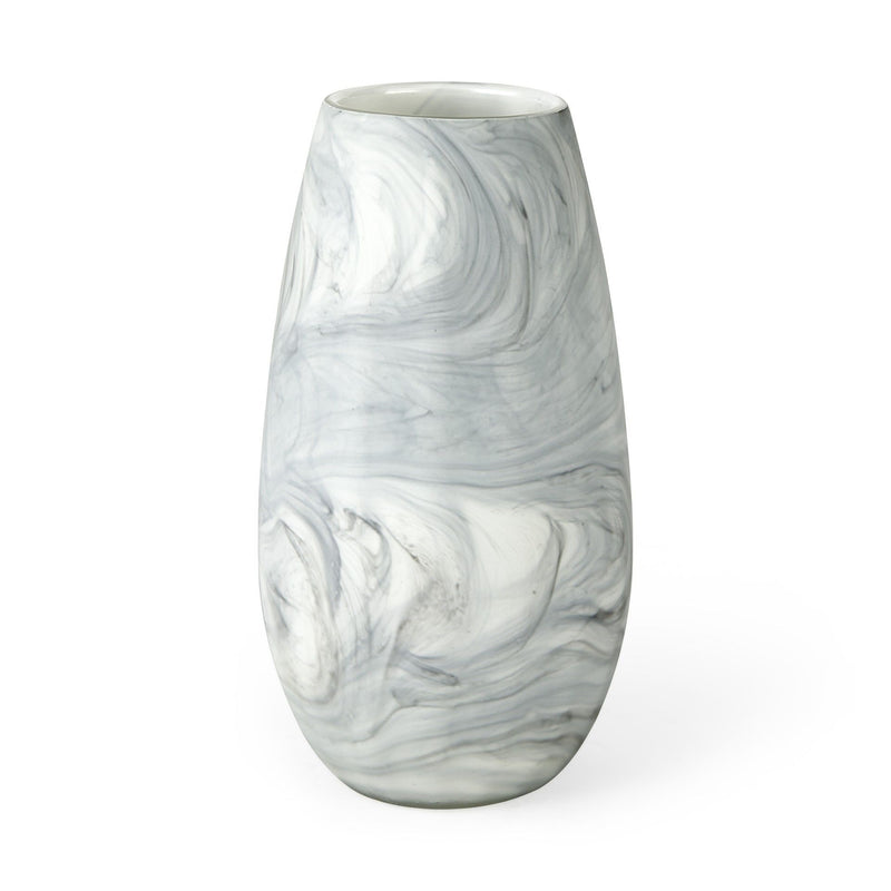 Abstract Cylinder Table Vase (397561) - Gray / White