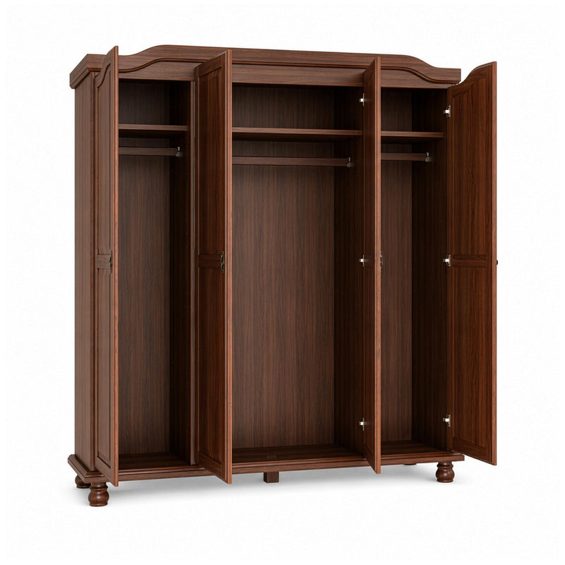 Solid Wood Four Door Combo Dresser (764843) - Coffee