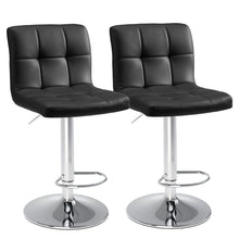 Load image into Gallery viewer, Fabric Faux Leather Aluminum Swivel Bar Chairs (Set of 2) (724174) - Black / Silver
