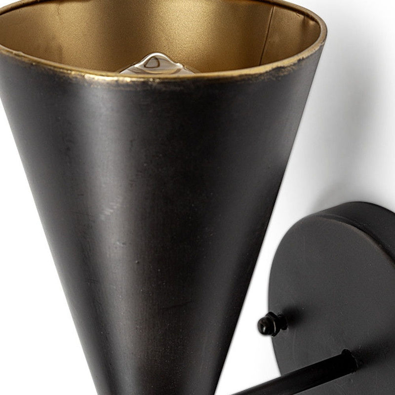 13'' Metal Corner Wall Light - Black