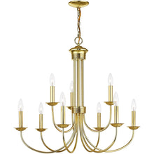 Load image into Gallery viewer, Nine Light Dimmable Chandelier With Shades - Brass
