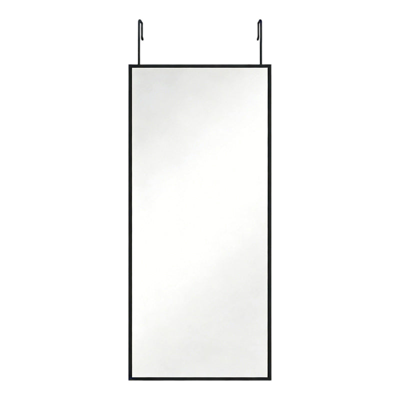Aluminum Over the Door Framed Cheval Mirror - Black
