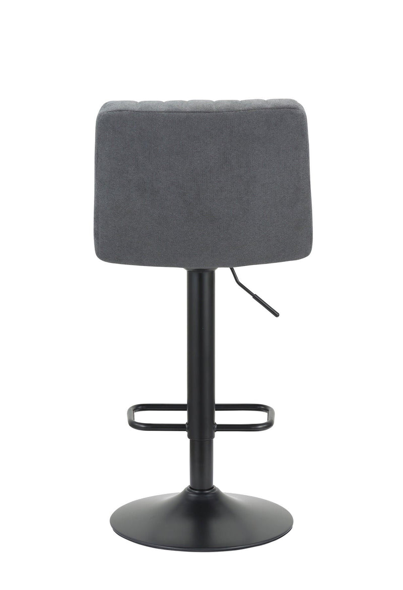 Fabric And Metal Low Back Adjustable Height Bar Chairs (Set of 2) - Gray And Black