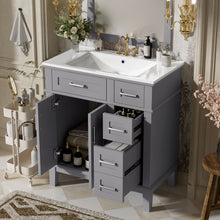 Load image into Gallery viewer, Modern Bathroom Vanity With Sink, Storage Cabinet, Soft Close Doors, Deep &amp; Standard Drawers
