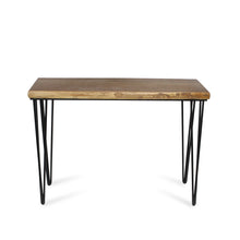 Load image into Gallery viewer, 42" Wood And Metal Distressed Console Table - Black And Brown
