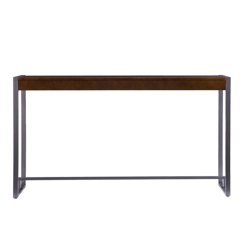 Gunmetal Sled Console Table - Dark Brown