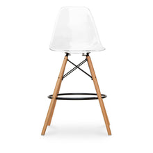 Load image into Gallery viewer, Acrylic And Solid Wood Counter Height Bar Chair - Clear And Brown
