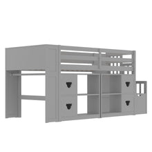 Load image into Gallery viewer, Loft Bed With Storage Cabinets, Staircase Drawers &amp; LED Lights
