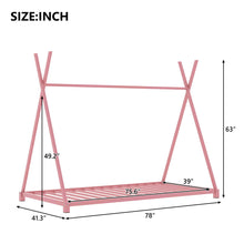 Load image into Gallery viewer, Metal House Platform Bed With Triangle Structure, Low Profile Design
