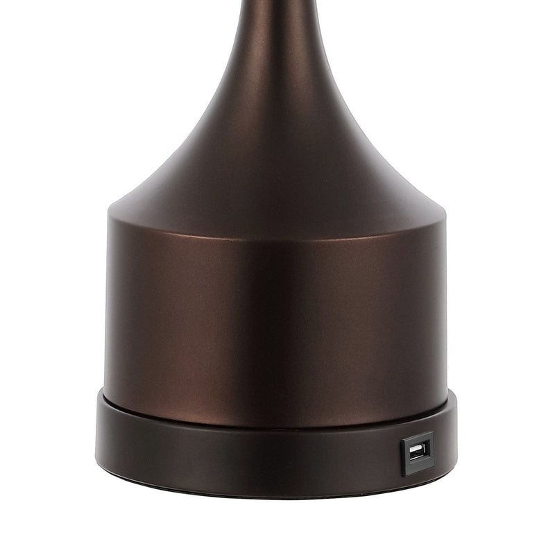 Novelty USB Table Lamps With Empire Shades (Set of 2) - Antiqued Bronze