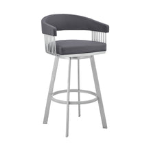 Load image into Gallery viewer, Swivel Low Back Bar Chair - Slate Gray / Silver
