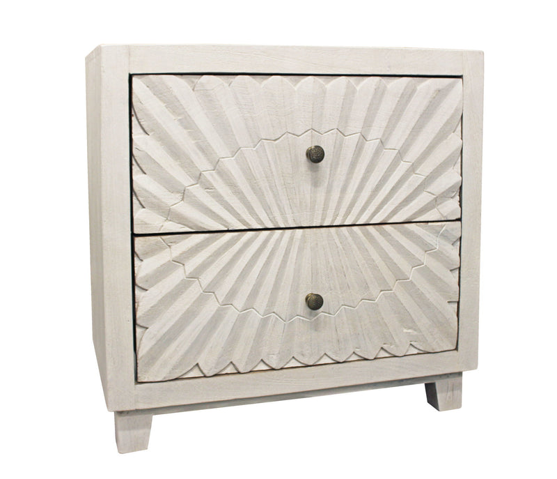 Two Drawer Nightstand - Ivory