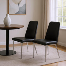 Load image into Gallery viewer, Faux Leather Dining Side Chairs (Set of 2) - Black
