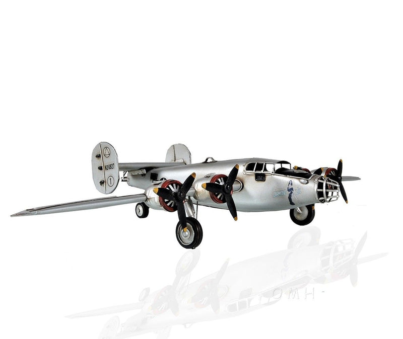 c1940 B-24 Liberator Bomber Sculpture - Silver