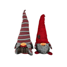 Load image into Gallery viewer, Fabric Christmas Sitting Gnome Tabletop Sculpture - Red
