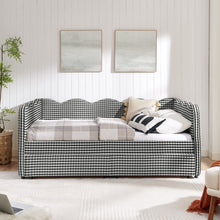 Load image into Gallery viewer, Gingham Daybed With USB Charging Port, Wave-Shaped Design
