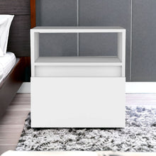 Load image into Gallery viewer, 21" One Drawer Faux Wood Nightstand - White
