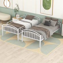 Load image into Gallery viewer, Twin Over Twin Metal Bunk Bed,Divided into Two Beds(White){OLD SKU:MF280424AAK}
