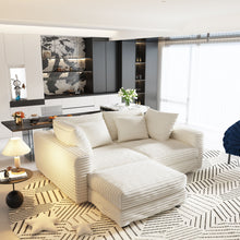 Load image into Gallery viewer, Deep Seat Convertible Sofa With Soft Pillows And Ottomans

