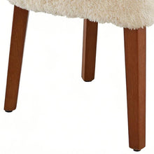 Load image into Gallery viewer, Faux Fur Solid Wood Dining Side Chairs (Set of 2) - Ivory / Brown
