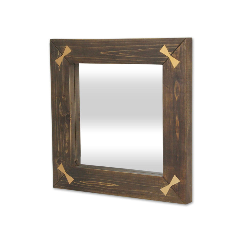 22" Square Accent Mirror With Bows - Gold / Brown