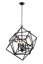 Load image into Gallery viewer, Unique Statement Four Light Metal Chandelier With Shades - Black
