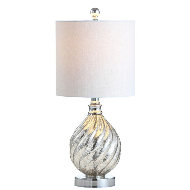 21'' Novelty Table Lamp LED With Globe Shade - Silver