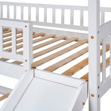 Load image into Gallery viewer, Twin Over Twin Bunk Bed with Slide, House Bed with Slide, White(OLD SKU: LT000213AAK)
