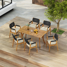 Load image into Gallery viewer, Outdoor Rustic Patio Acacia Bistro Set With Cushions
