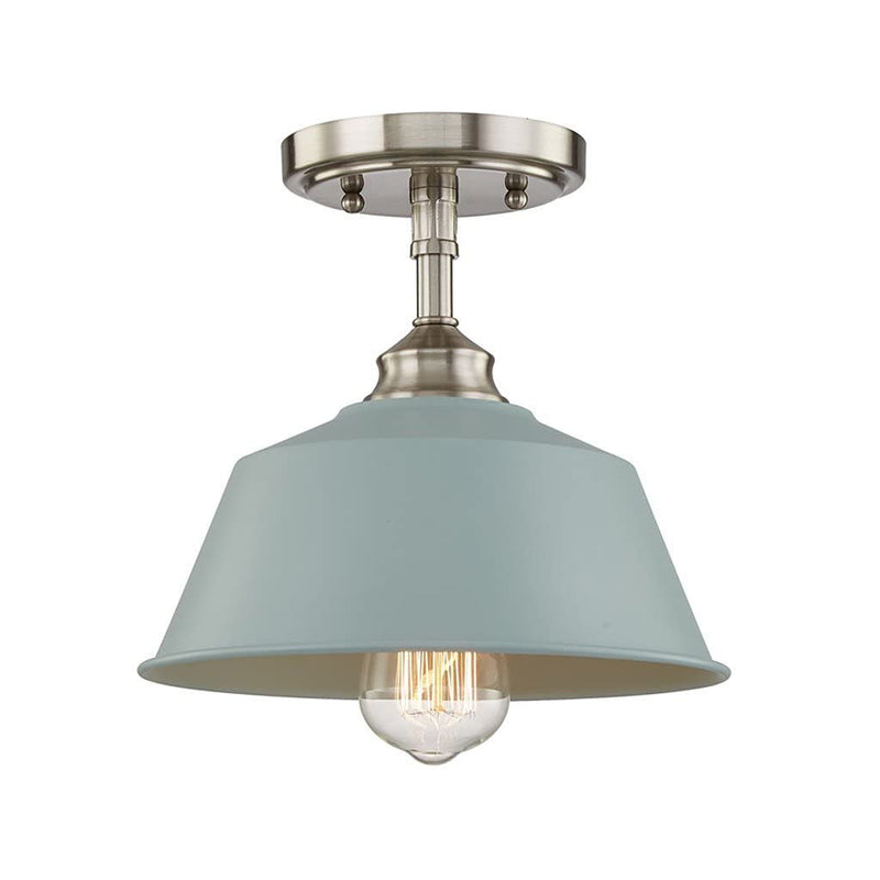 Kitchen Island Metal Dimmable Flush Chandelier With Light Shades - Blue