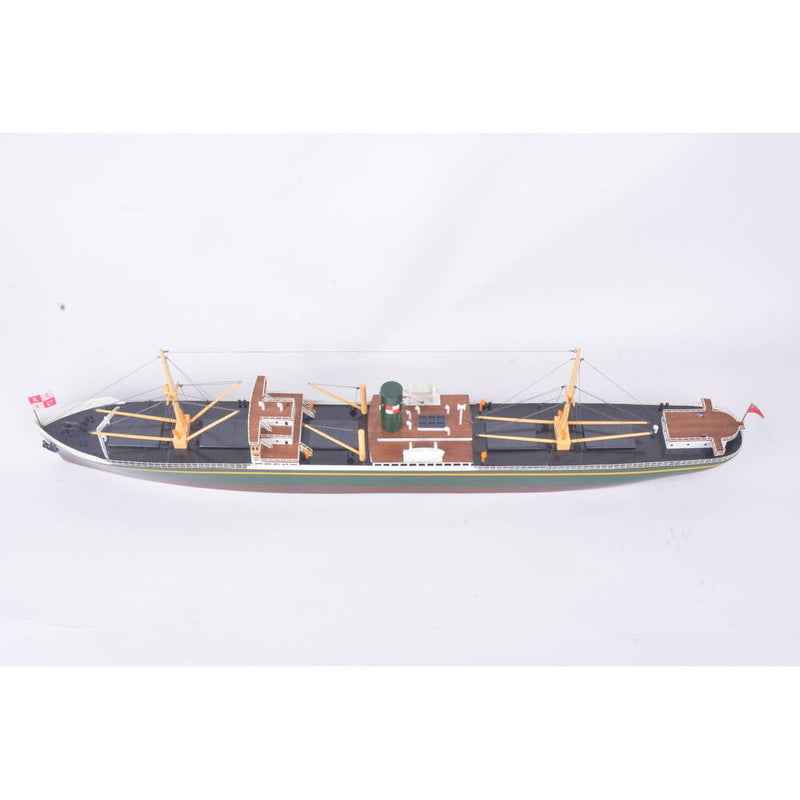 Hand Painted Model Boat - Dark Green / Dark Brown