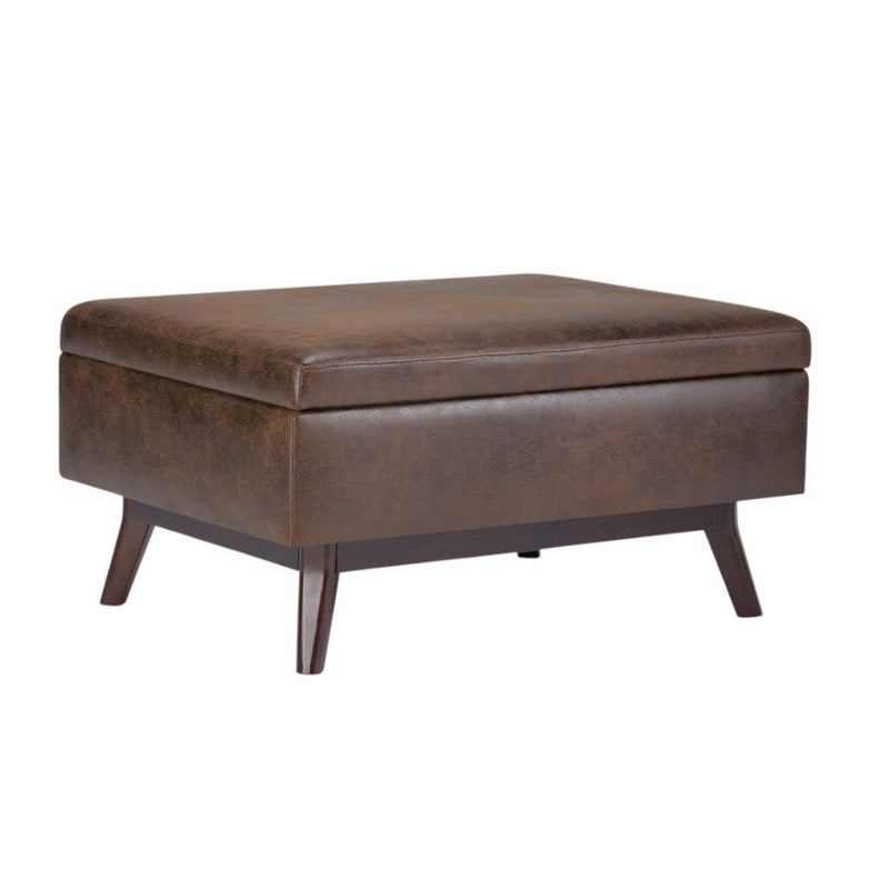 Cocktail Ottoman With Storage - Brown