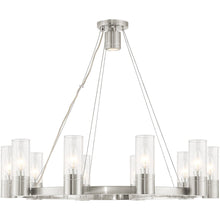 Load image into Gallery viewer, Ten Light Metal Dimmable Chandelier With Shades - Nickel / Clear
