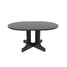 Load image into Gallery viewer, Dining Table For Farmhouse Kitchen Expandable Oval Table Top With Removable Leaf Trestle X Shaped Base - Black
