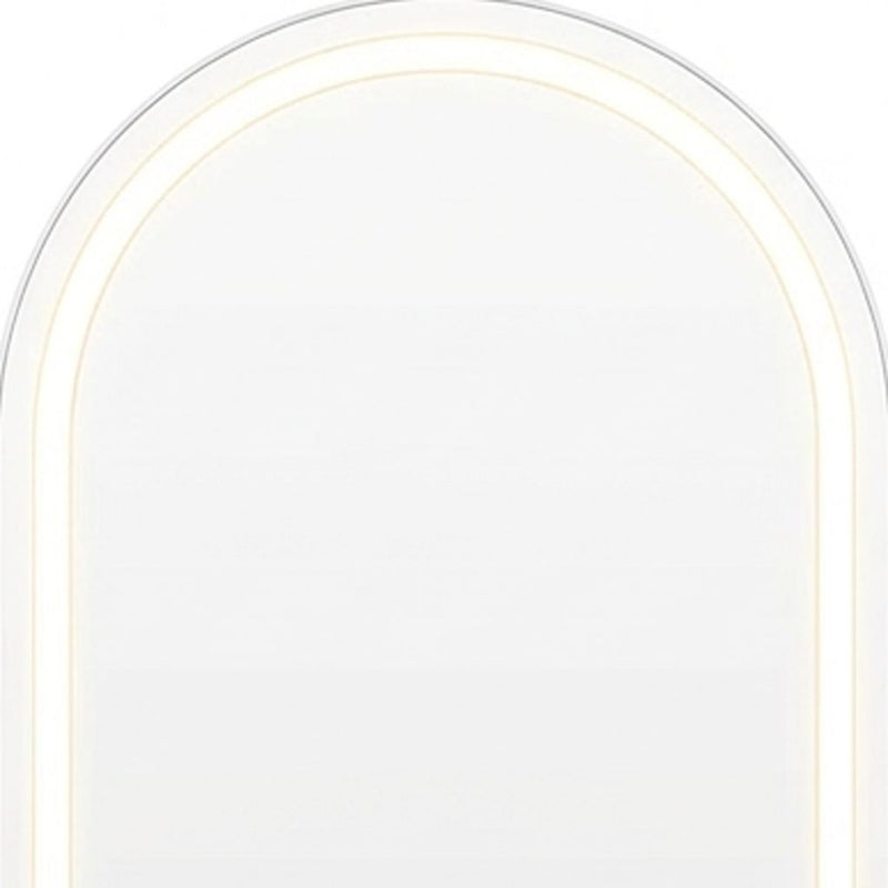 70" Arch Freestanding Frameless Standing Mirror - White