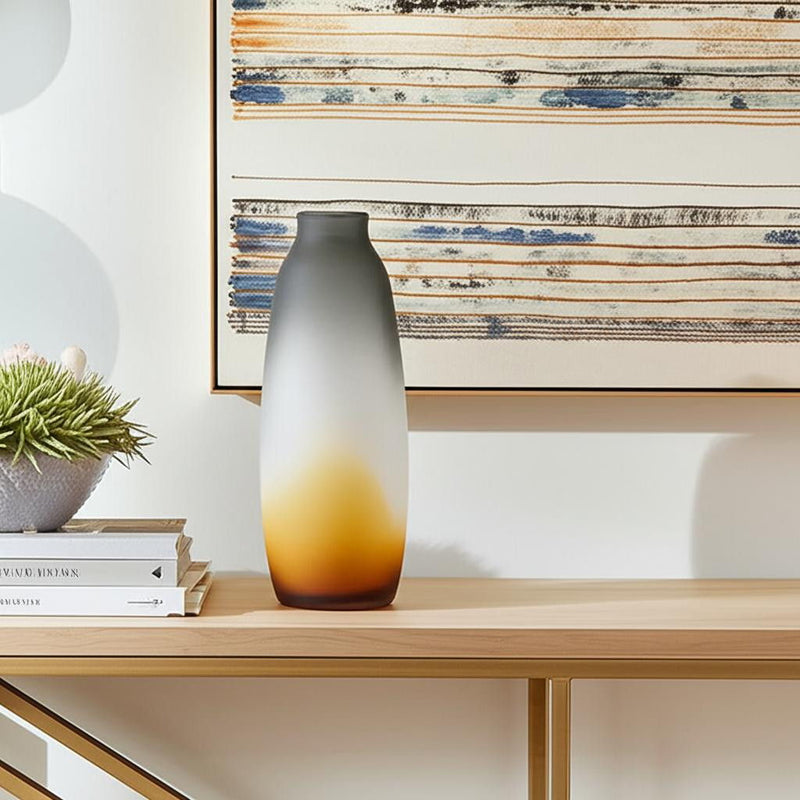 Ombre Table Vase - Charcoal / Orange